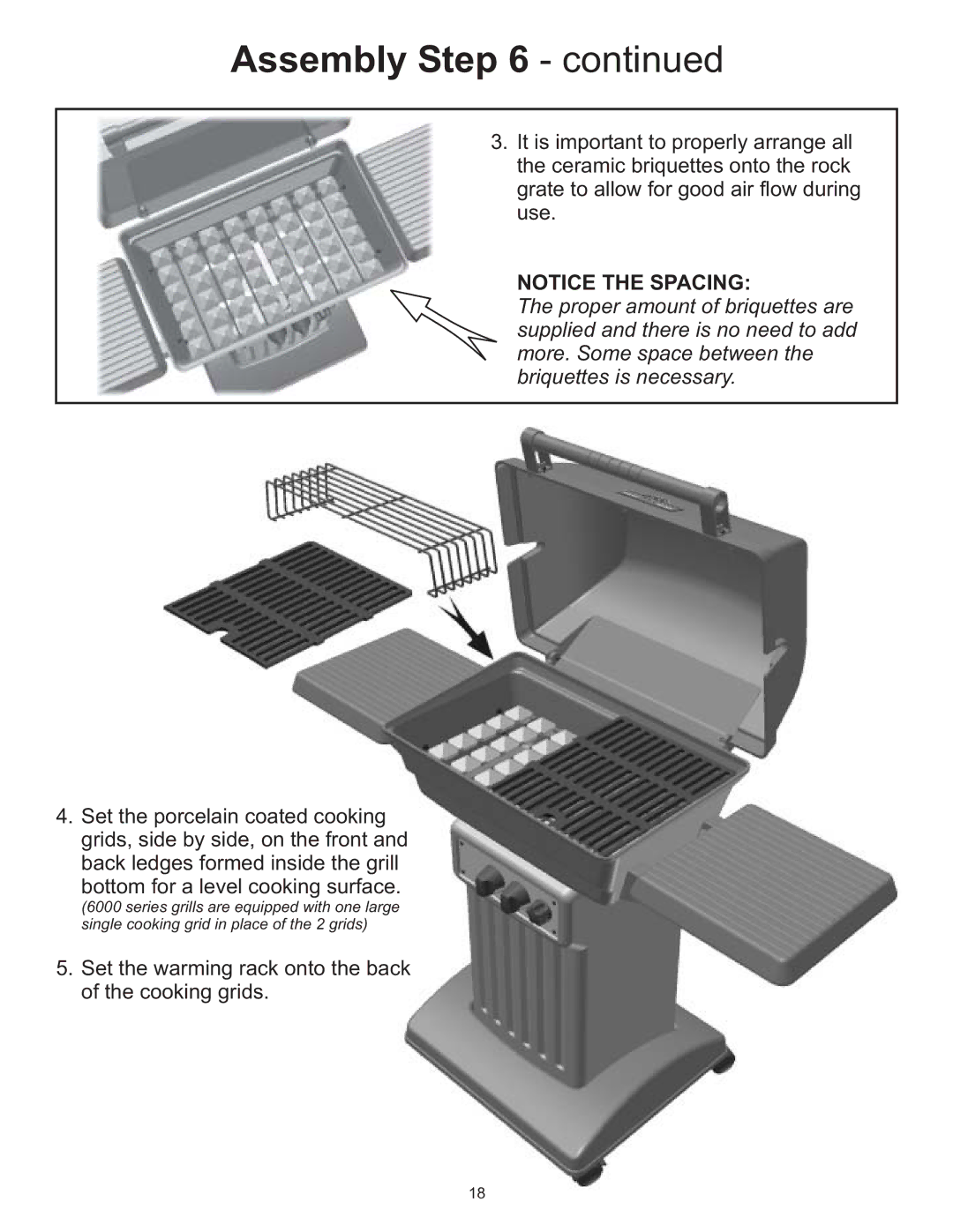 Vermont Casting VC0620P, VC0680P, VC0680N owner manual Set the warming rack onto the back of the cooking grids 