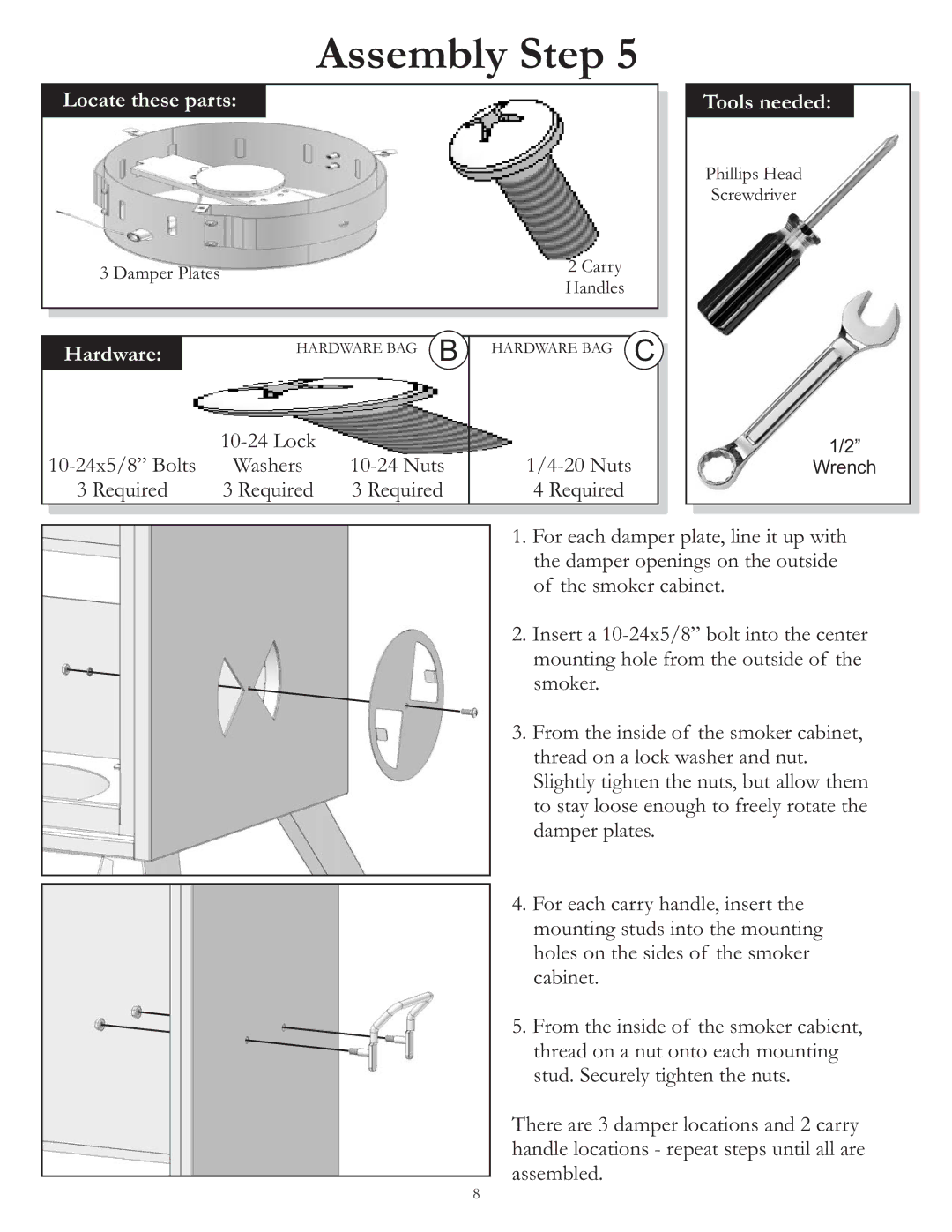 Vermont Casting VC3624GS owner manual Nuts 