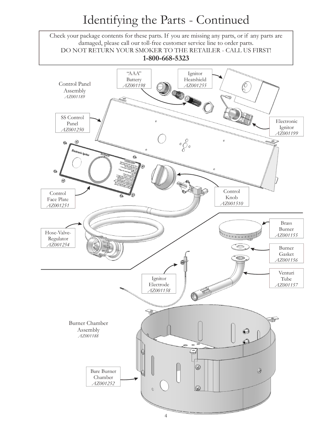 Vermont Casting VC3624GS owner manual Identifying the Parts 