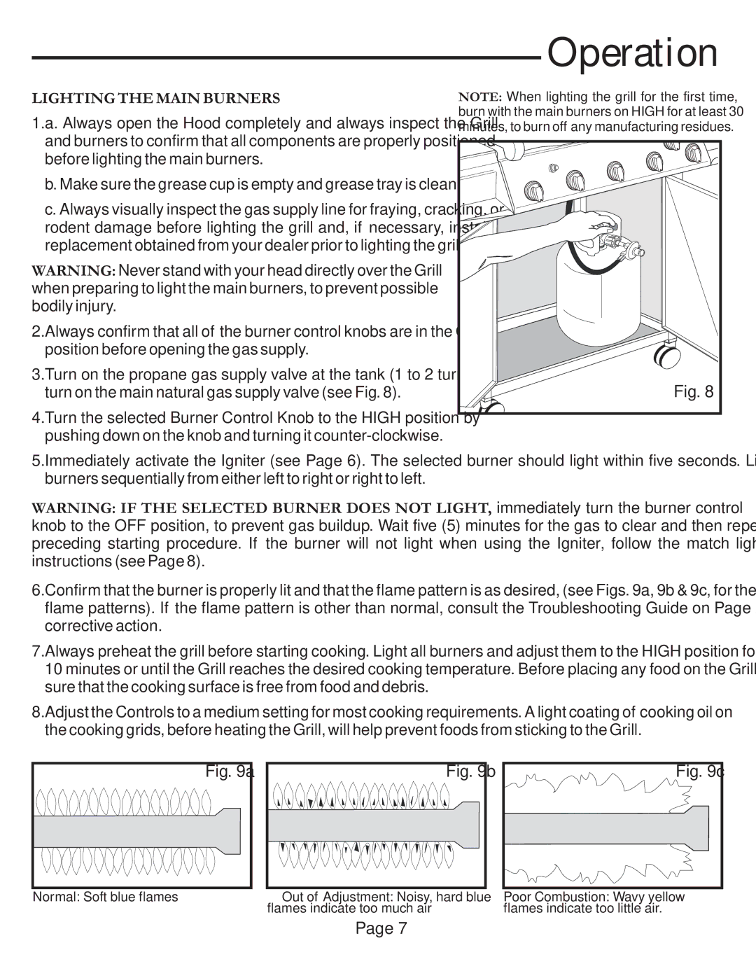 Vermont Casting VCS4027 user manual Lighting the Main Burners 