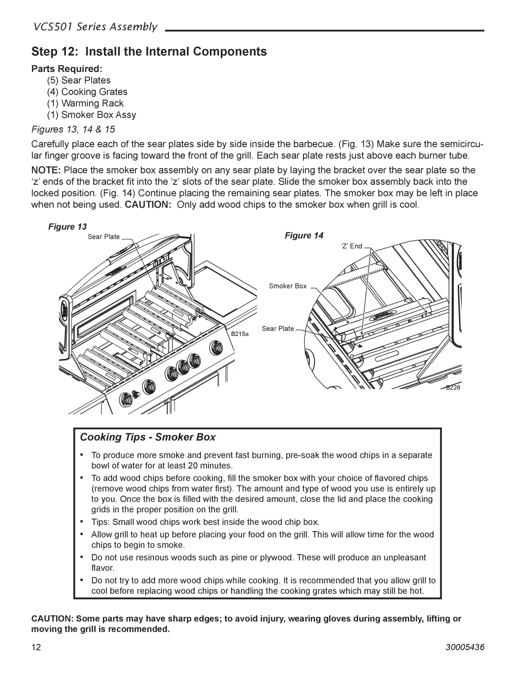 Vermont Casting VCS501 manual Install the Internal Components, Cooking Tips Smoker Box 