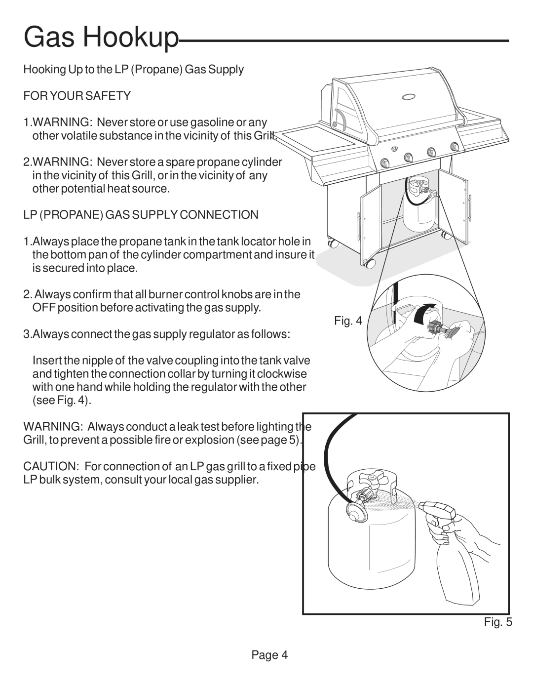 Vermont Casting VCS5027 user manual Gas Hookup, For Your Safety LP Propane GAS Supply Connection 