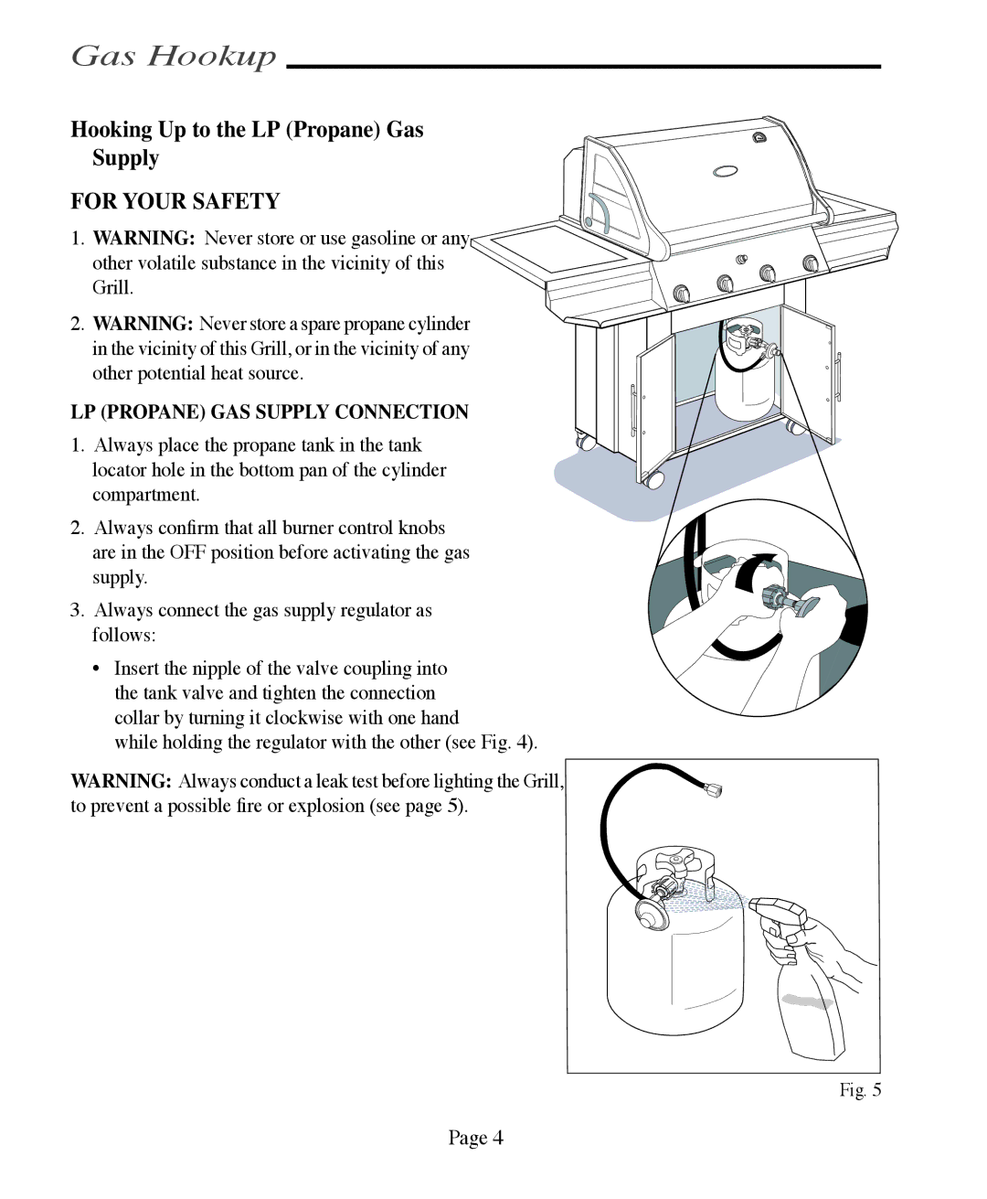 Vermont Casting VCS3505, VCS6005, VCS5005/5010, VCS4005 Gas Hookup, Hooking Up to the LP Propane Gas Supply, For Your Safety 