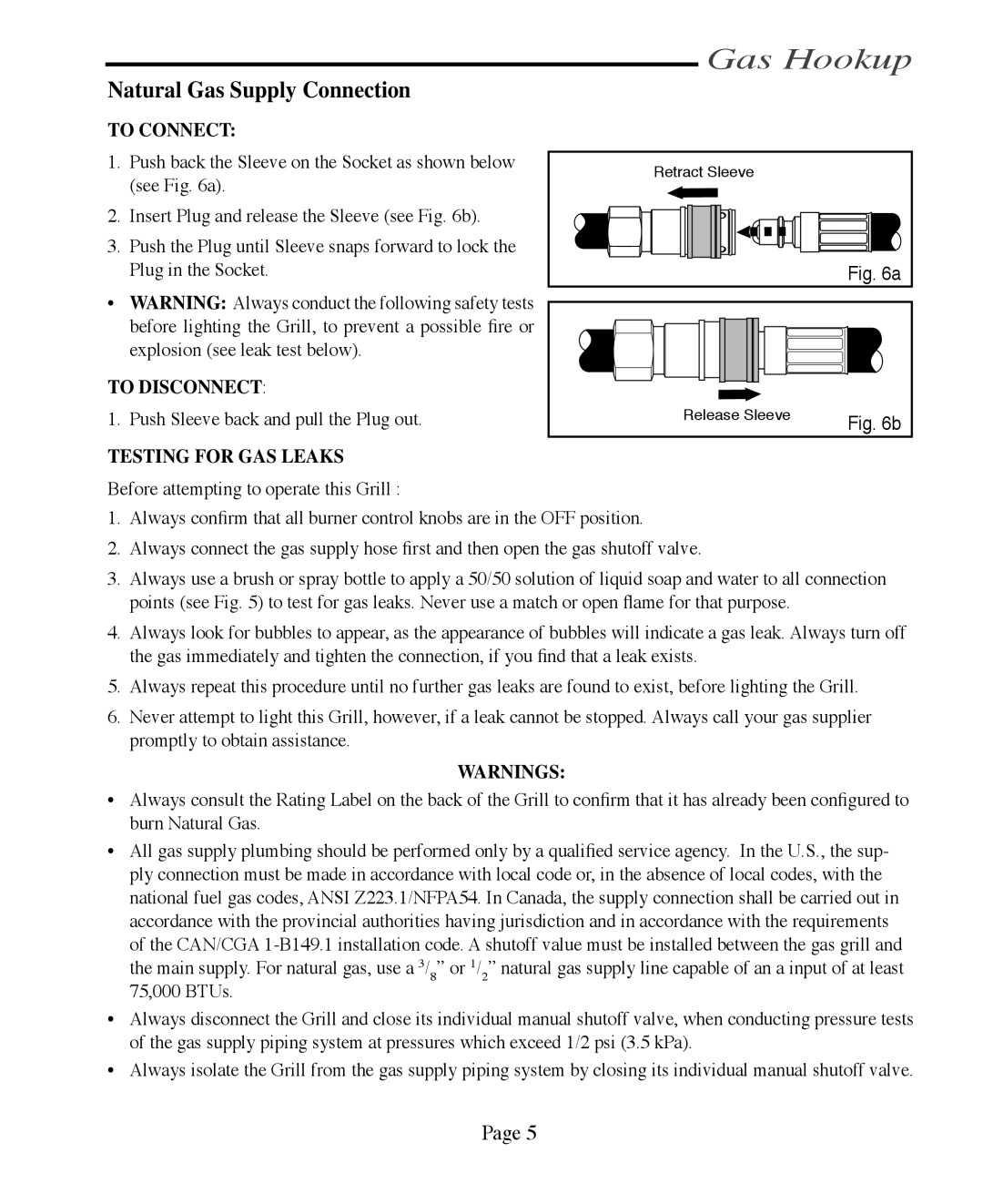 Vermont Casting VCS3505BI, VCS6005, VCS5005/5010, VCS5005BI, VCS4005 user manual Natural Gas Supply Connection, To Connect 