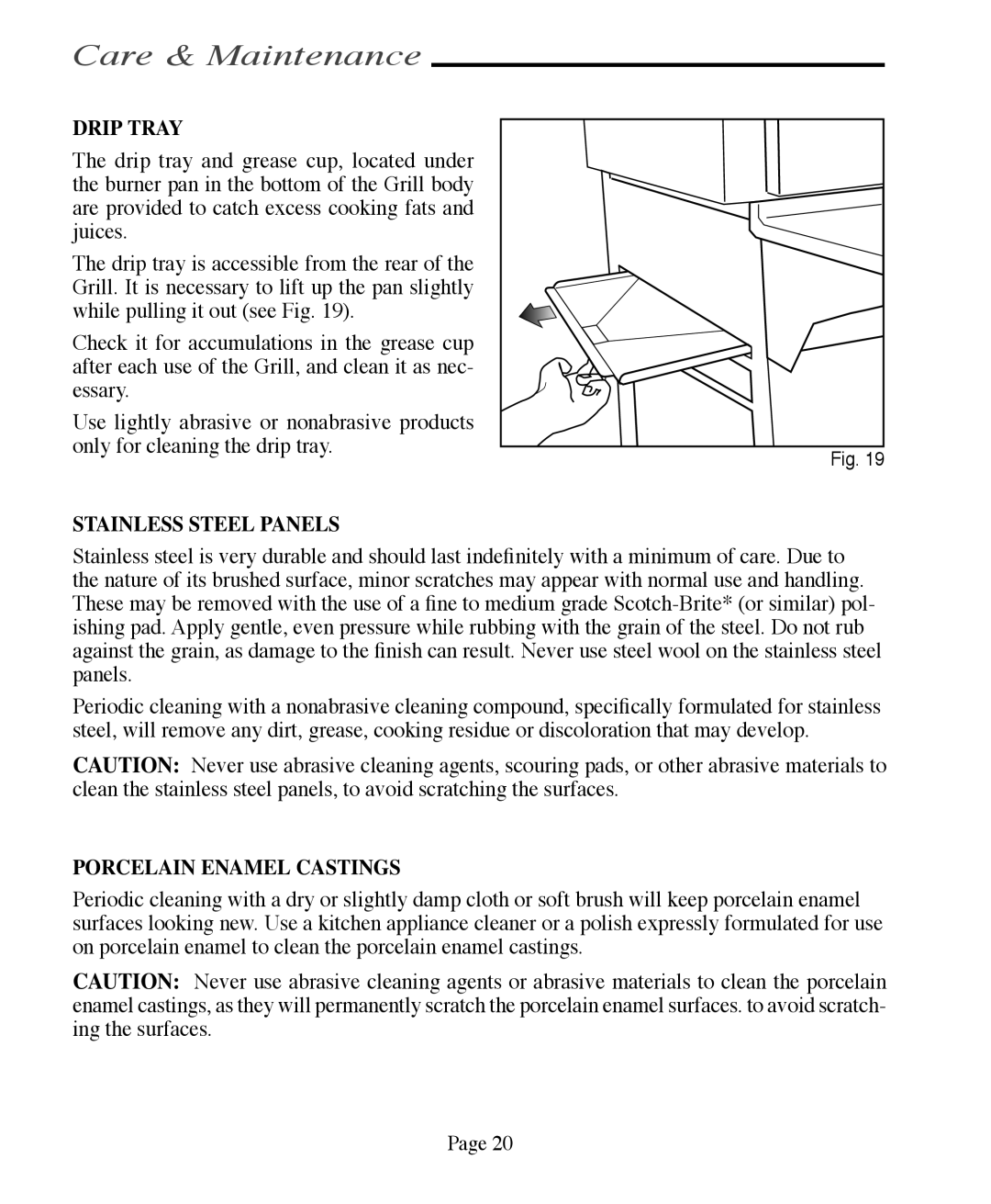 Vermont Casting VCS5005BI, VCS6005, VCS5005/5010, VCS4005 Drip Tray, Stainless Steel Panels, Porcelain Enamel Castings 