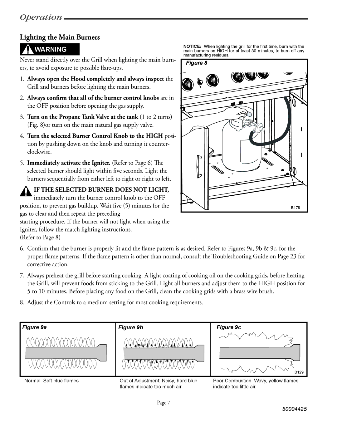 Vermont Casting VM448, VM658, VM508 user manual Lighting the Main Burners 