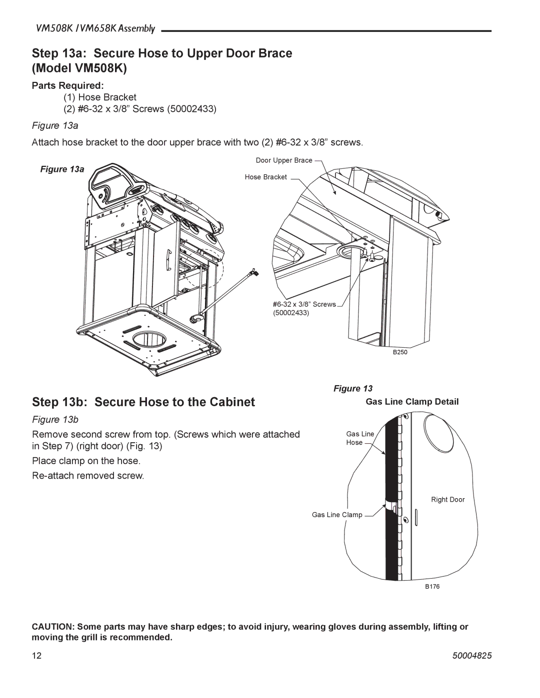 Vermont Casting warranty Secure Hose to Upper Door Brace Model VM508K, Secure Hose to the Cabinet 