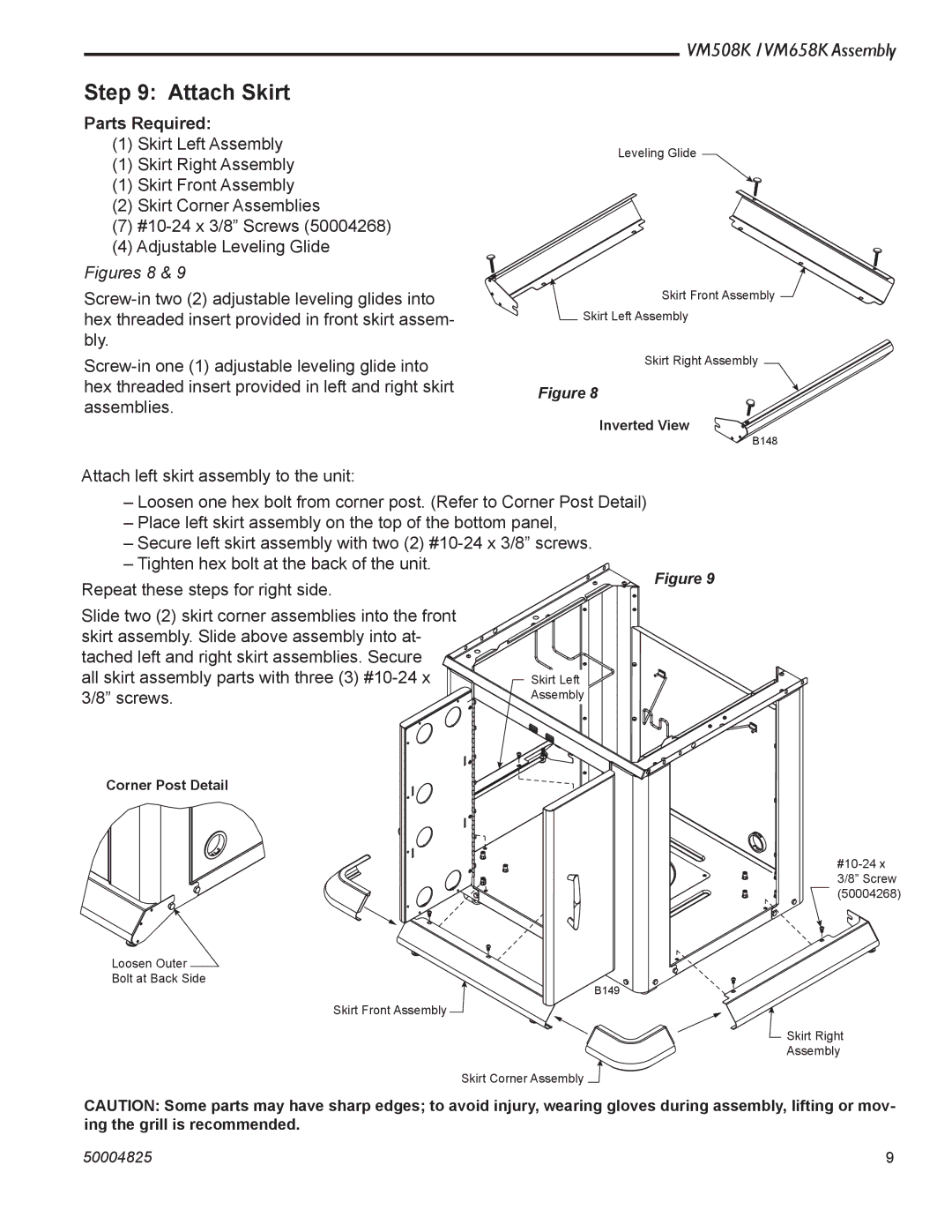 Vermont Casting VM508K warranty Attach Skirt, Screws 