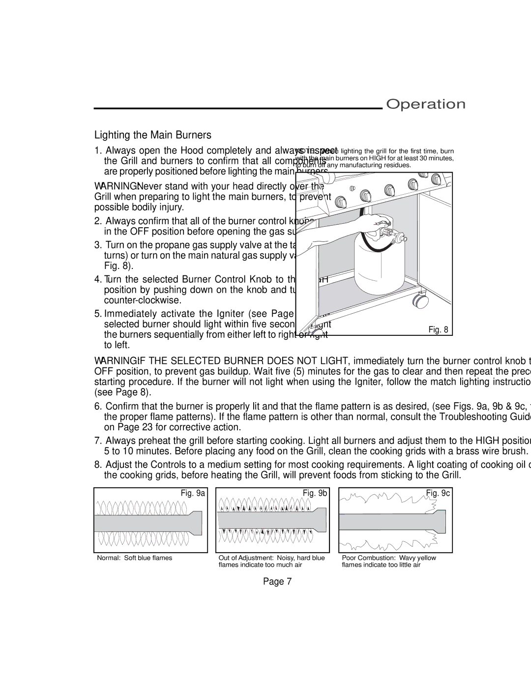 Vermont Casting VM600, VM750, VM450, VM400 user manual Lighting the Main Burners 