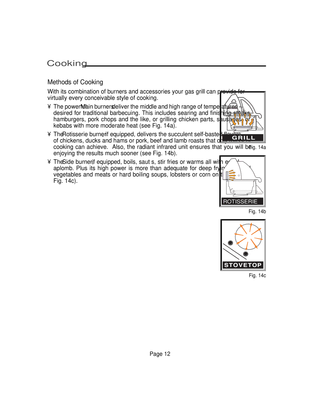 Vermont Casting VM450, VM750, VM600, VM400 user manual Methods of Cooking 