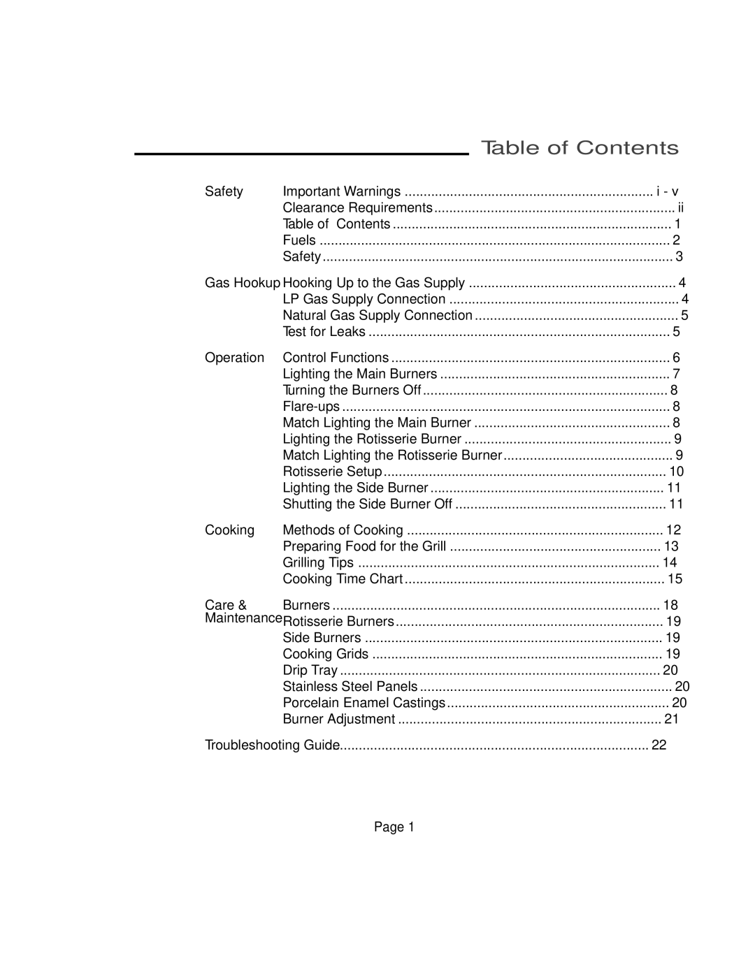 Vermont Casting VM400, VM750, VM600, VM450 user manual Table of Contents 