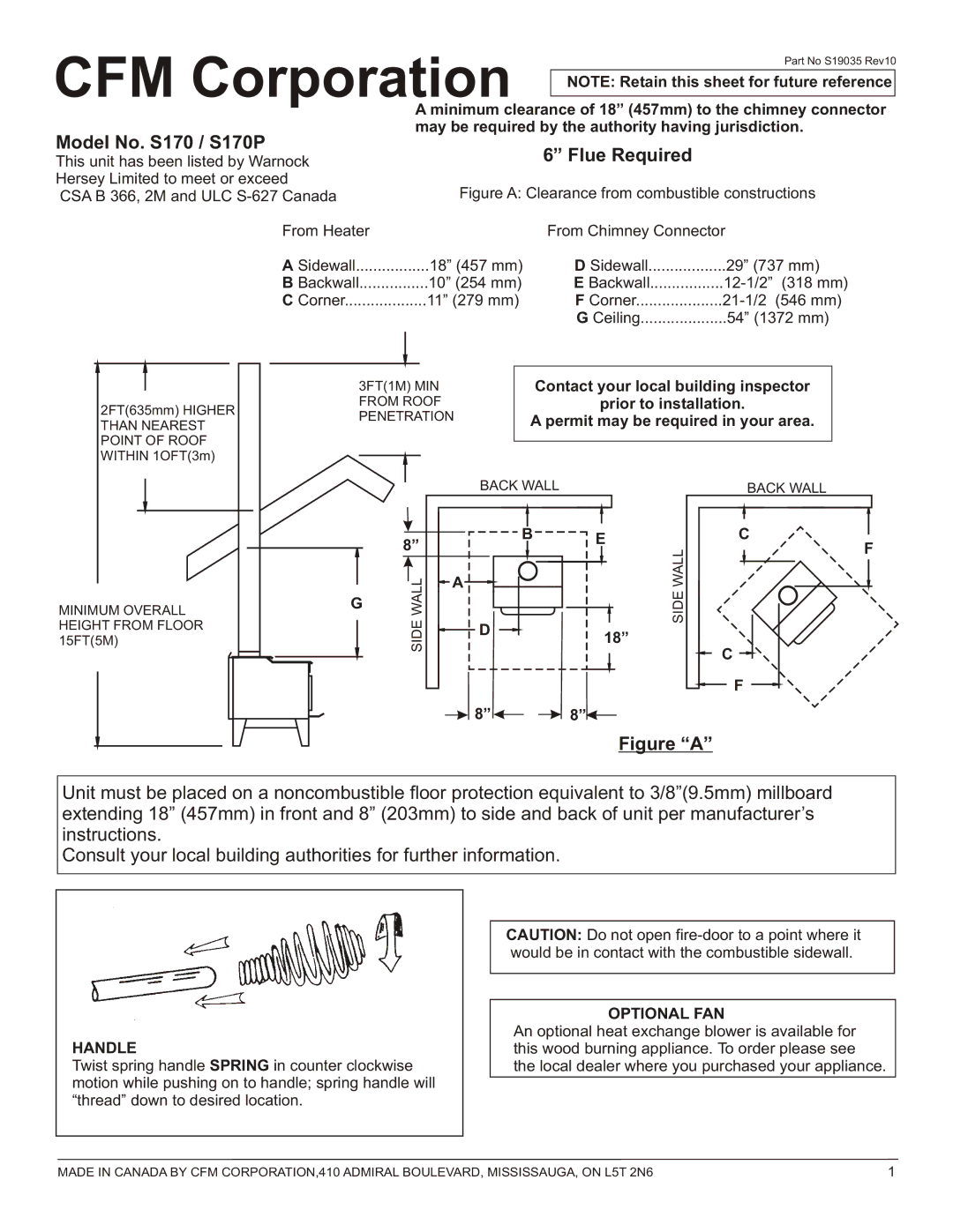 Vermont Casting WOOD STOVE owner manual CFM Corporation 