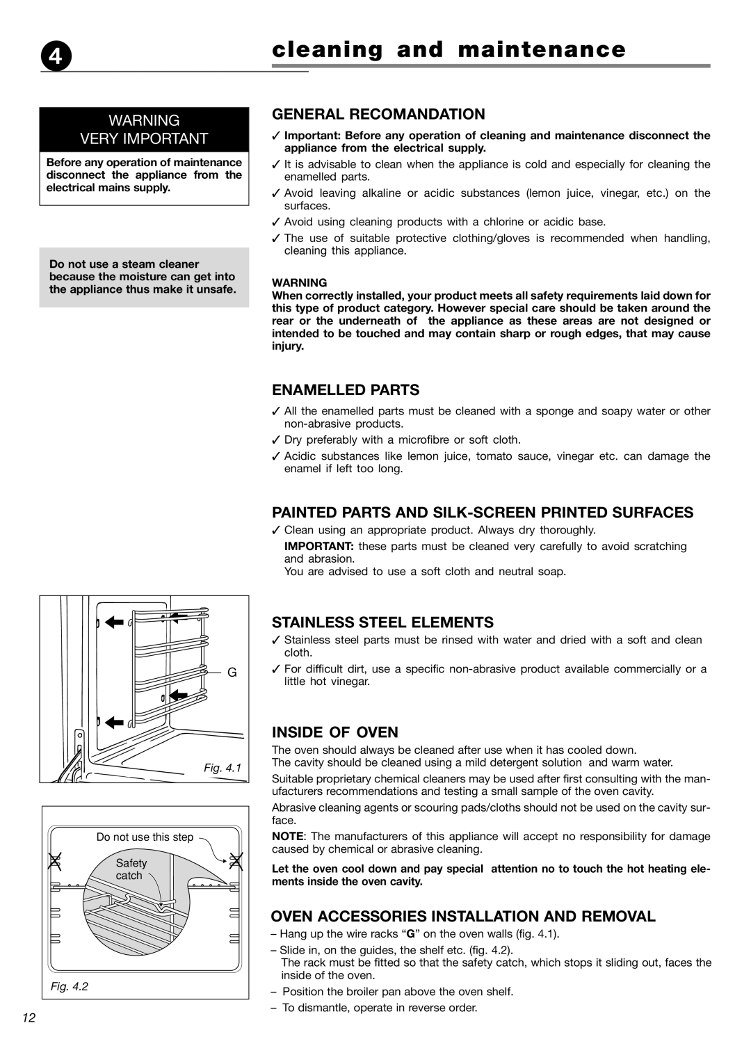 Verona VEBIG24 warranty Cleaning and maintenance 