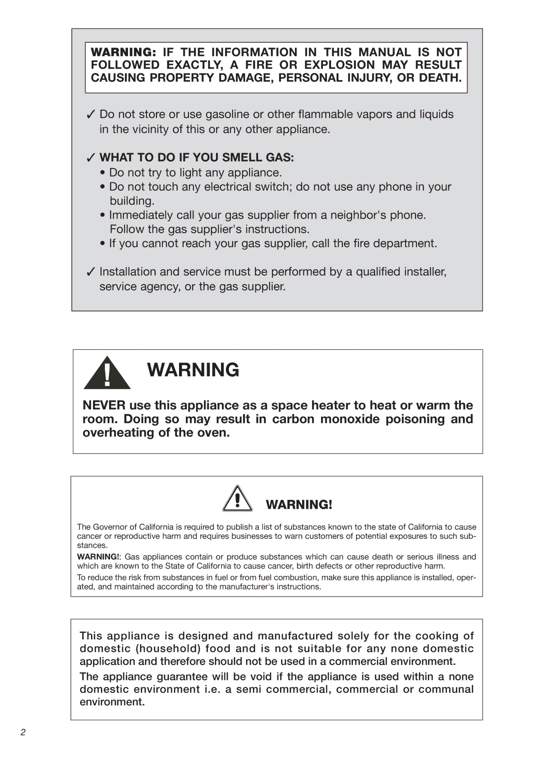 Verona VEBIG24 warranty What to do if YOU Smell GAS 