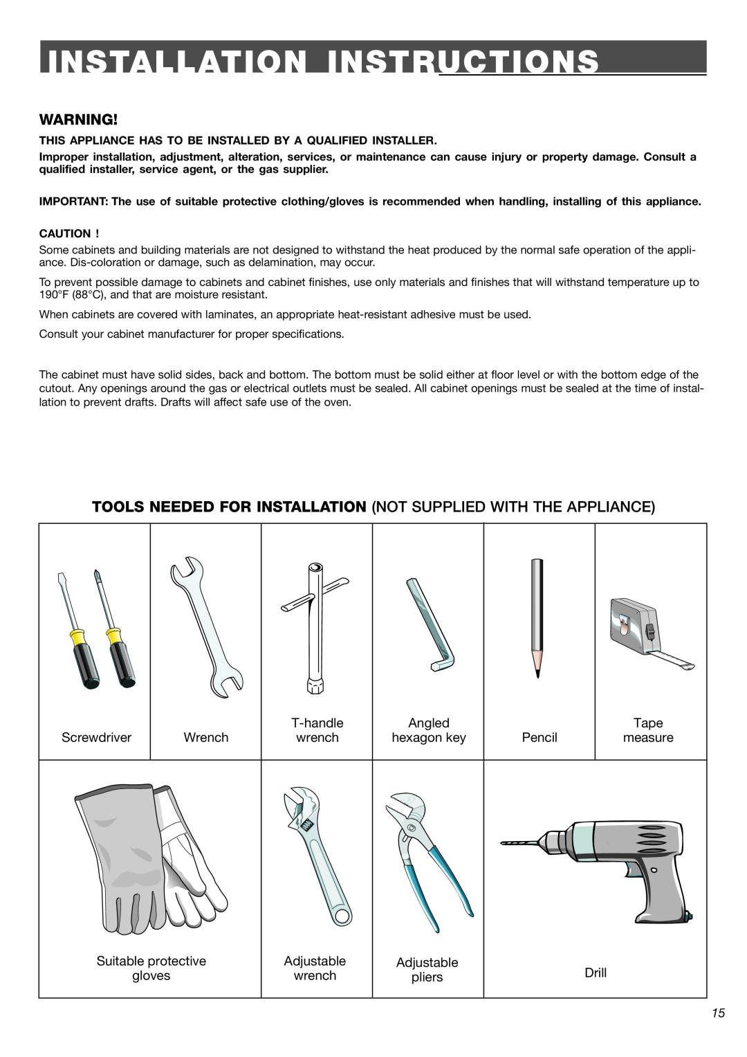 Verona VEBIG24 warranty Installation Instructions 