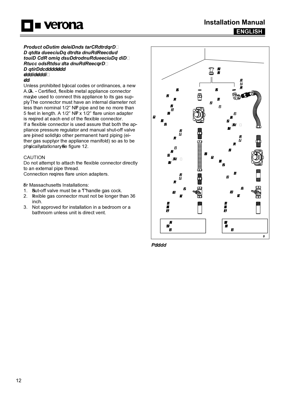 Verona VECTGMS365SS, VECTGMS304SS NECTION. Leak testing of the appliance shall be, Conducted by the Installer according to 