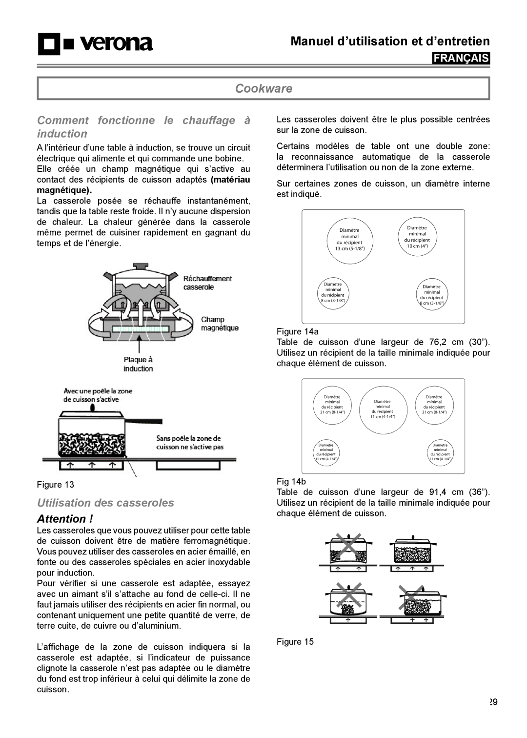 Verona VECTIM365, VECTIM304 manual Comment fonctionne le chauffage à induction, Utilisation des casseroles 