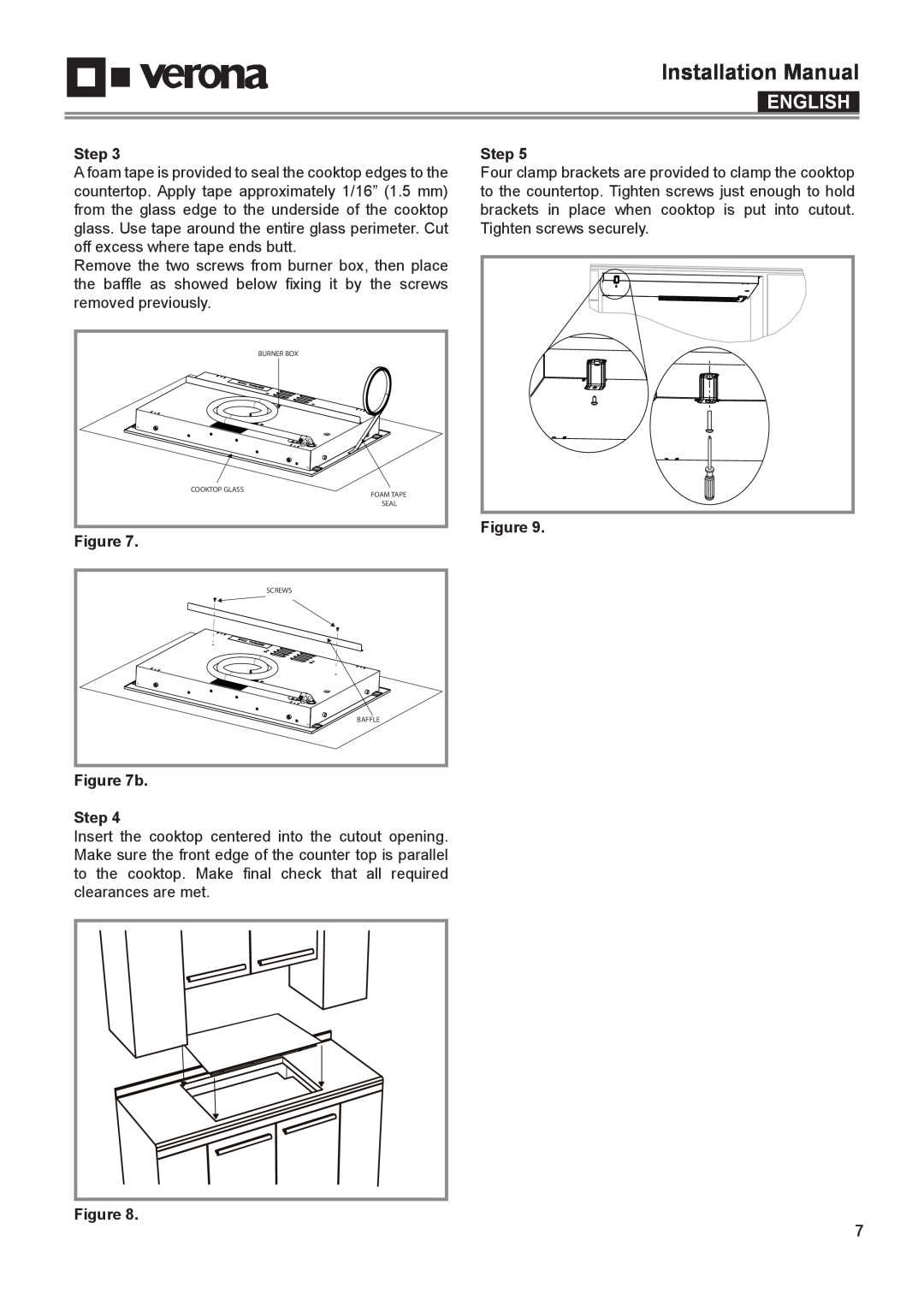 Verona VECTIM365, VECTIM304 manual b Step, Installation Manual, English 
