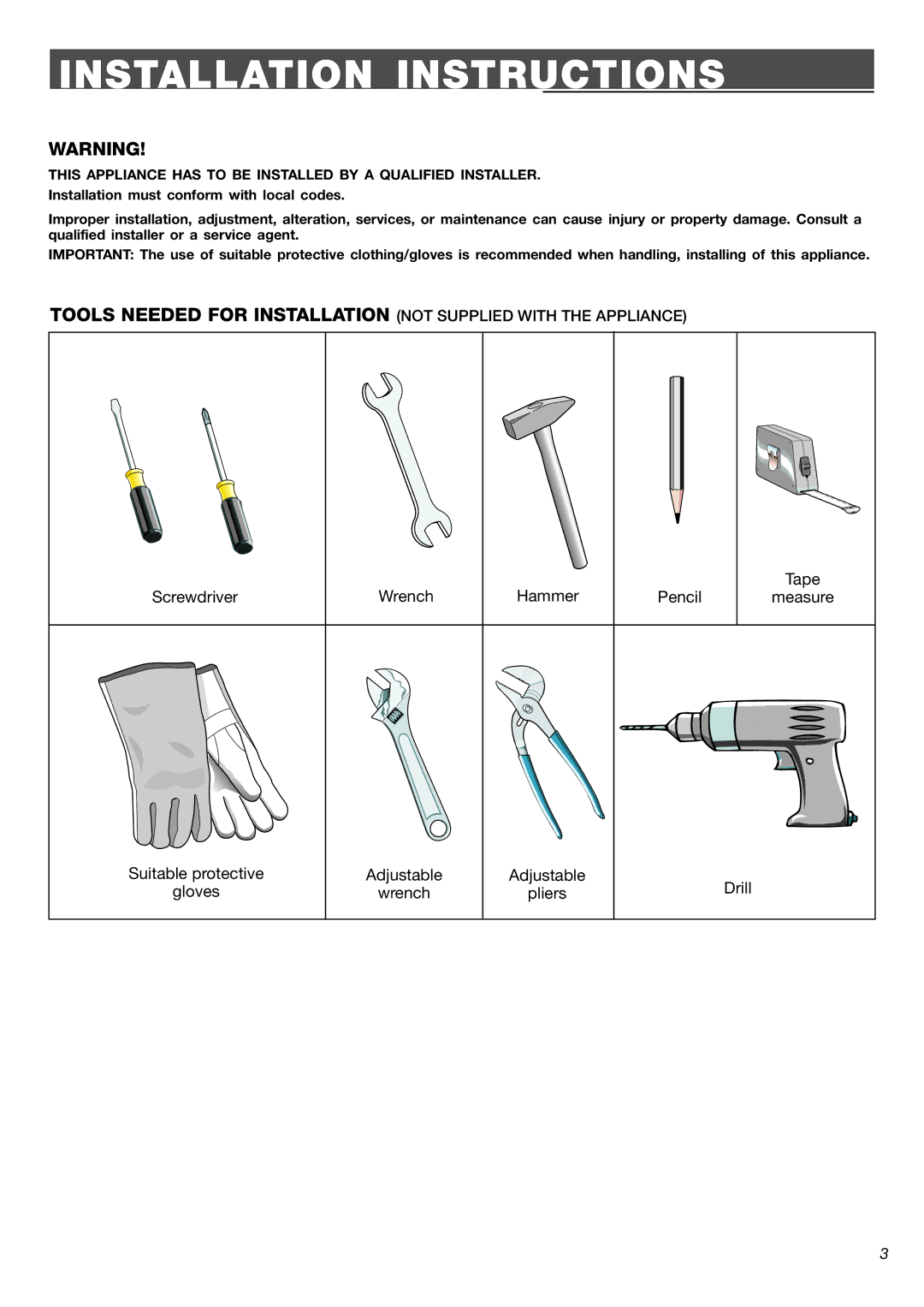 Verona VEFSEE 244 P warranty Installation Instructions 