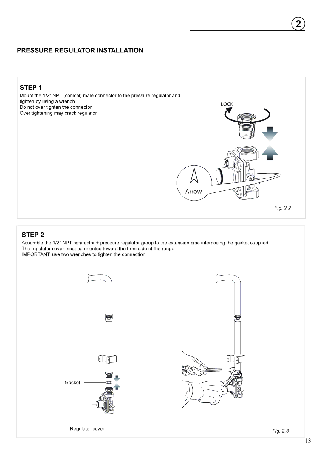 Verona VEFSGE 304 SC manual Pressure Regulator Installation Step 