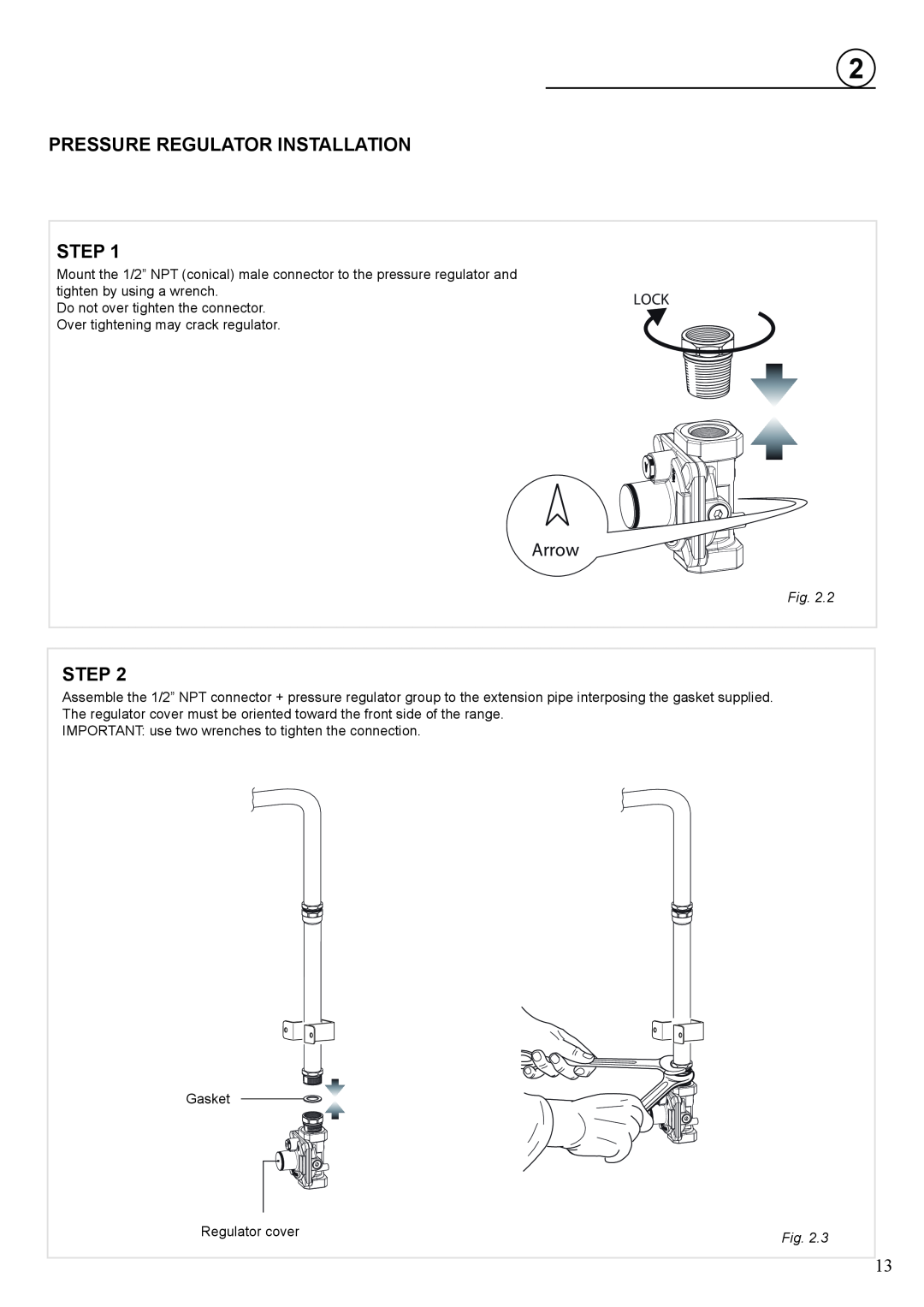 Verona VEFSGE 304 SC manual Pressure Regulator Installation Step, Arrow 