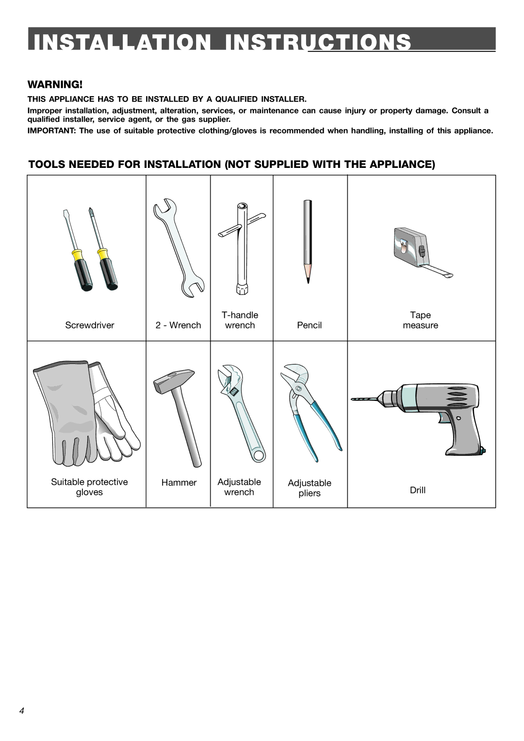 Verona VEFSGE 365 ND manual Installation Instructions 