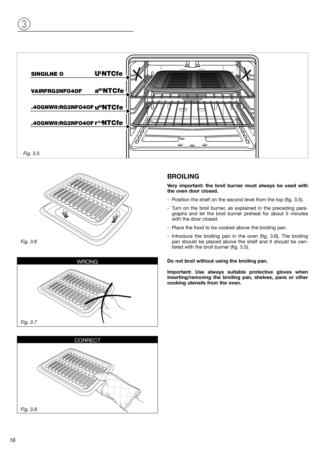 Verona VEFSGG 244 warranty Broiling, Wrong 