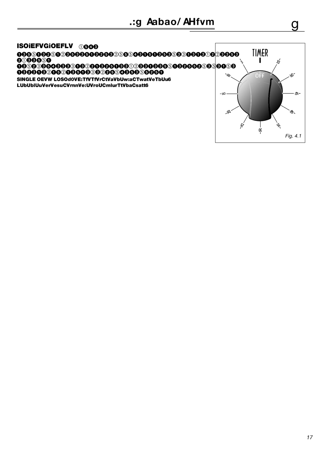 Verona VEFSGG 244 warranty Alarm knob, Minute Counter fig 