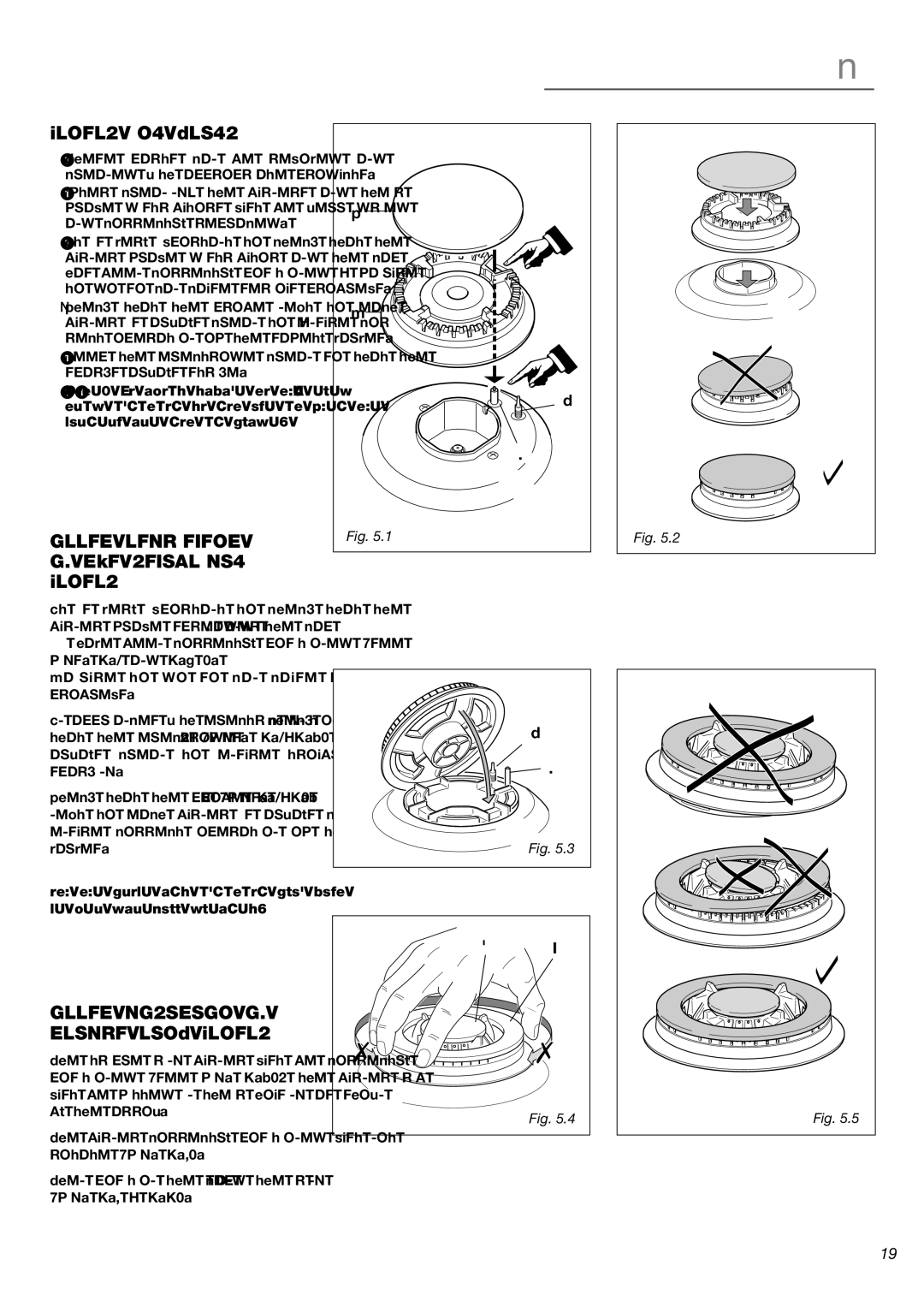 Verona VEFSGG 244 warranty Burners and Grids, Correct Replacement of the SEMI-RAPID Burners 