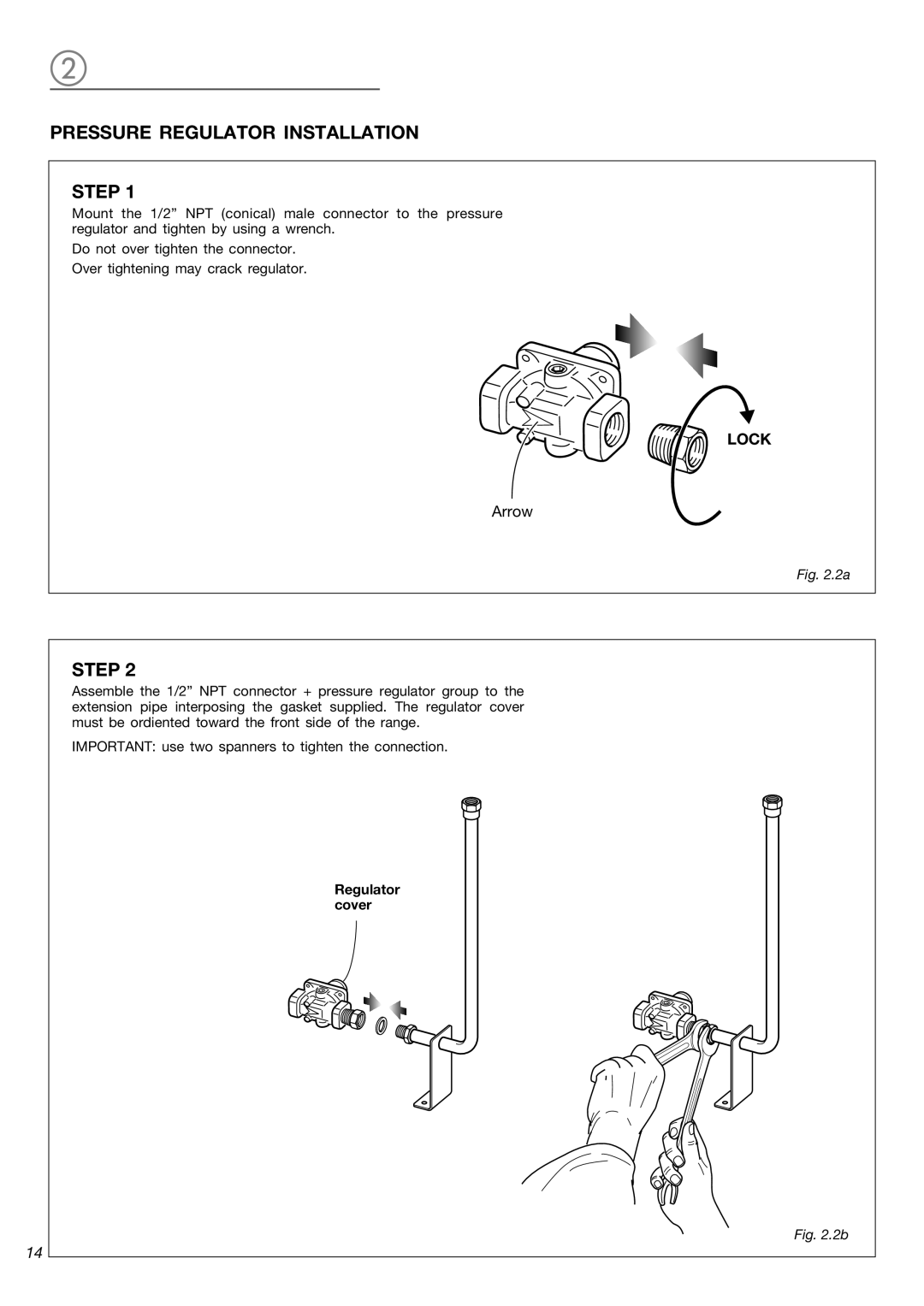 Verona VEFSGG 365 N warranty Pressure Regulator Installation, Lock 