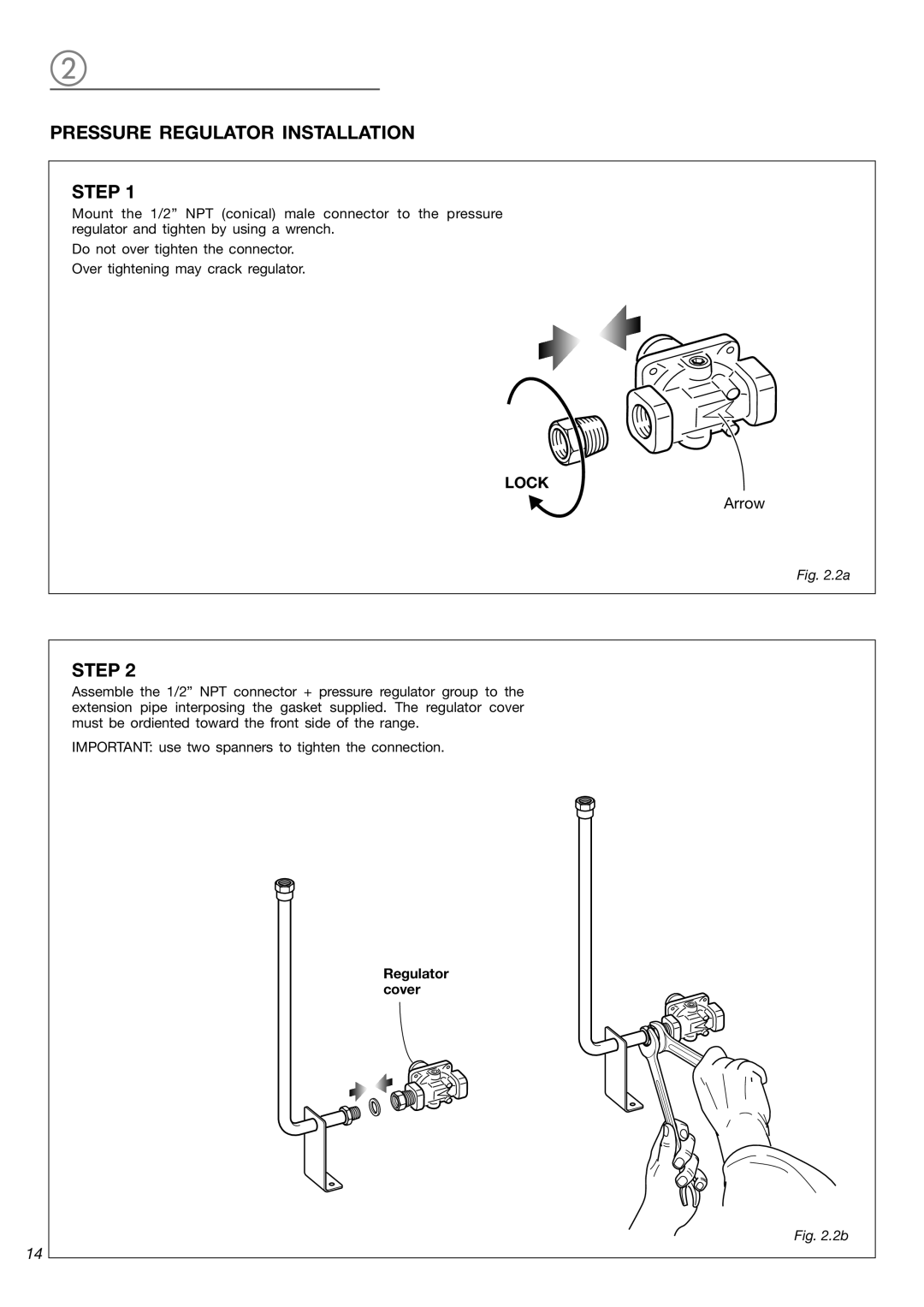 Verona VEFSGG 365 ND warranty Pressure Regulator Installation, Lock 