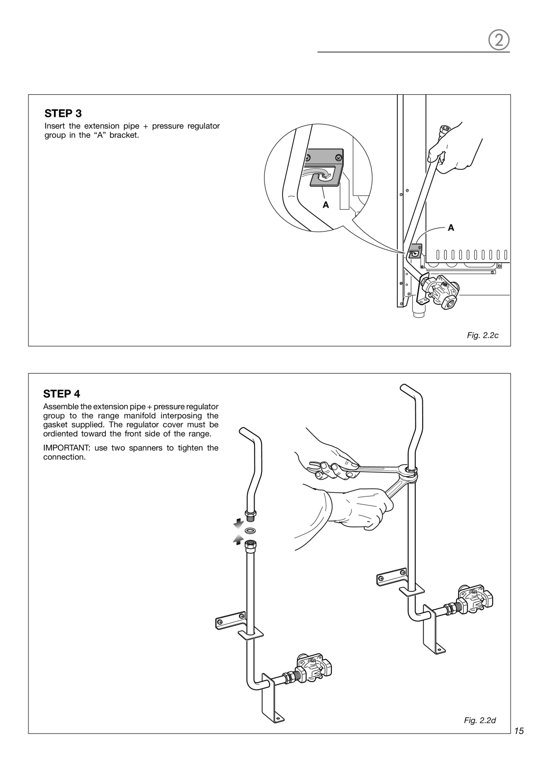 Verona VEFSGG 365 ND warranty Important use two spanners to tighten the connection 