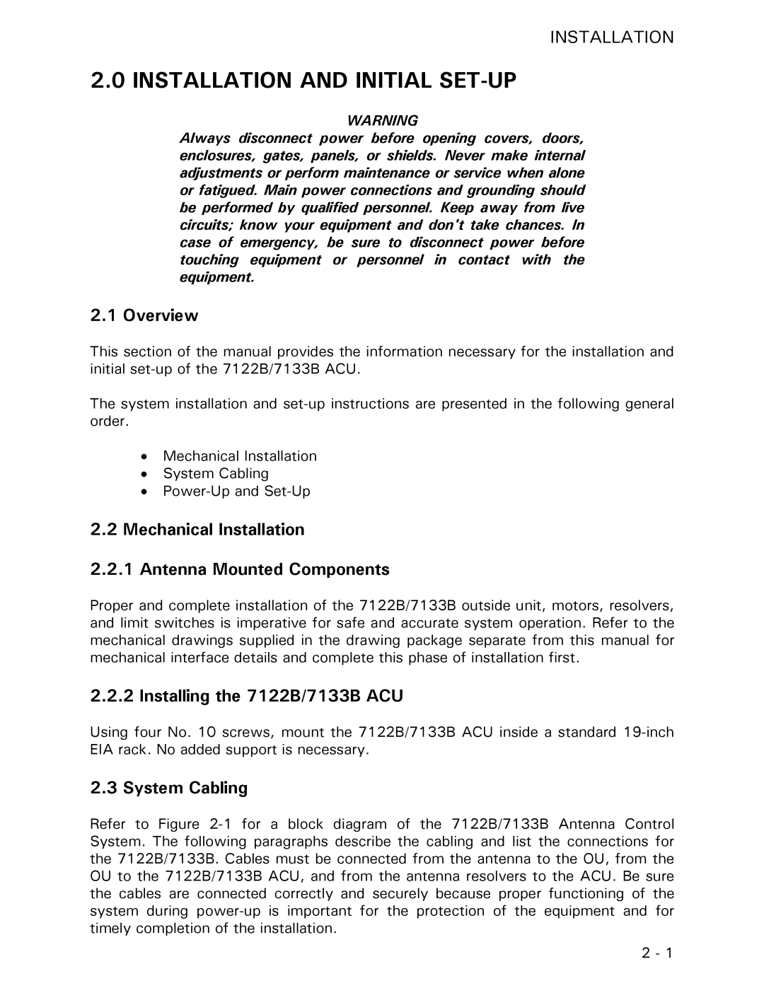 Vertex Standard 7133B, 7122B Installation and Initial SET-UP, Overview, Mechanical Installation Antenna Mounted Components 