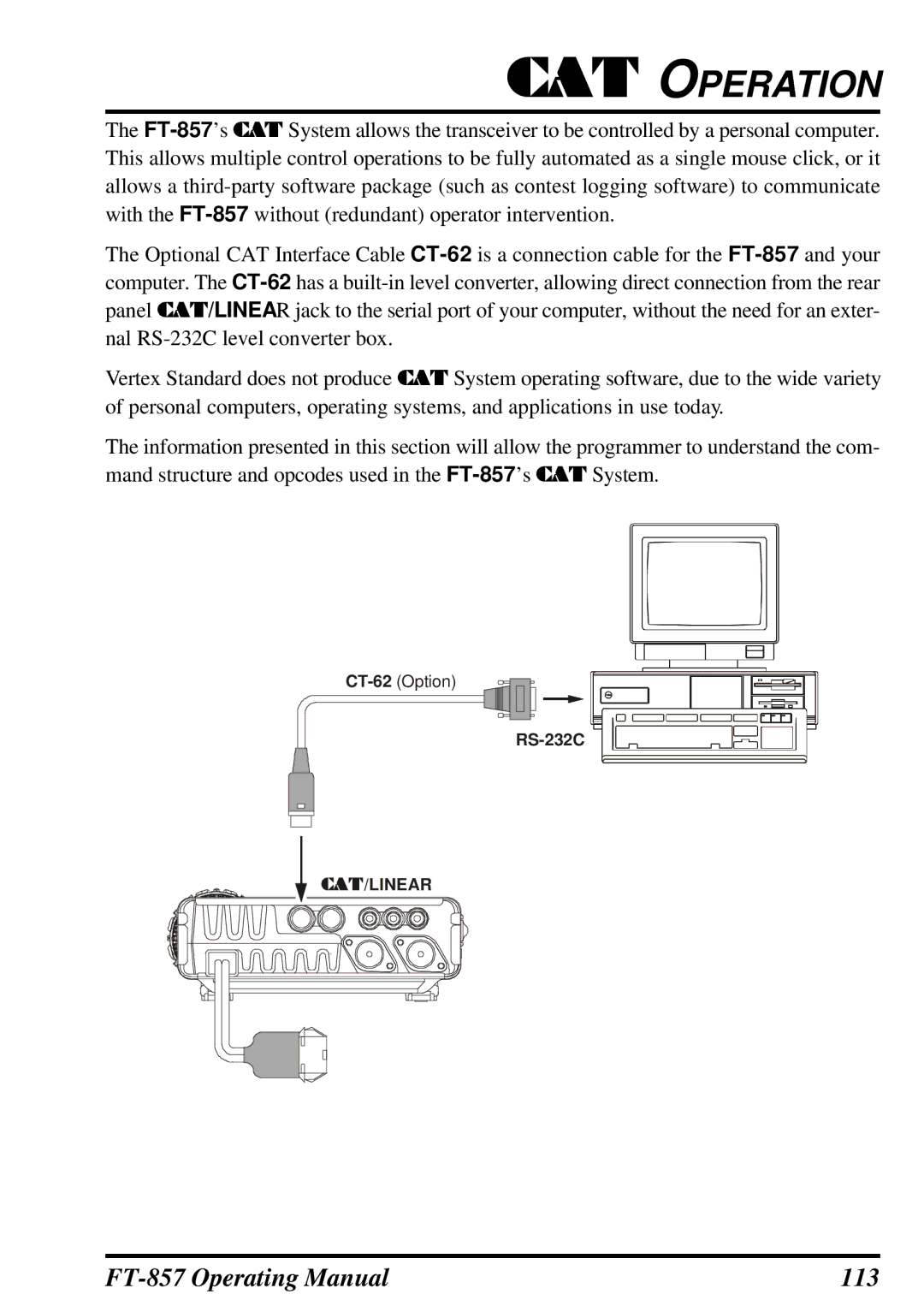 Vertex Standard FT-857 manual CAT Operation 