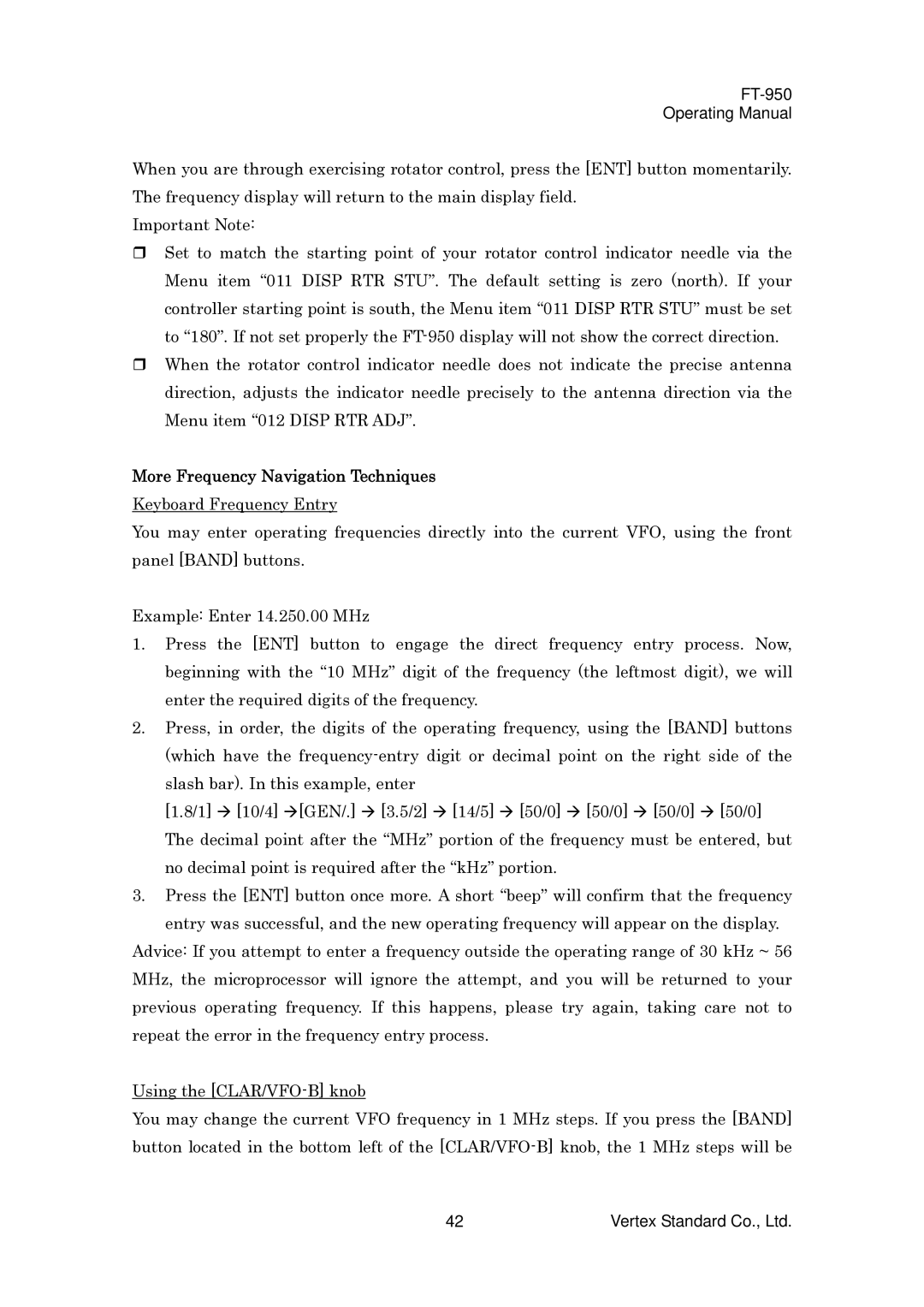 Vertex Standard FT-950 manual More Frequency Navigation Techniques 