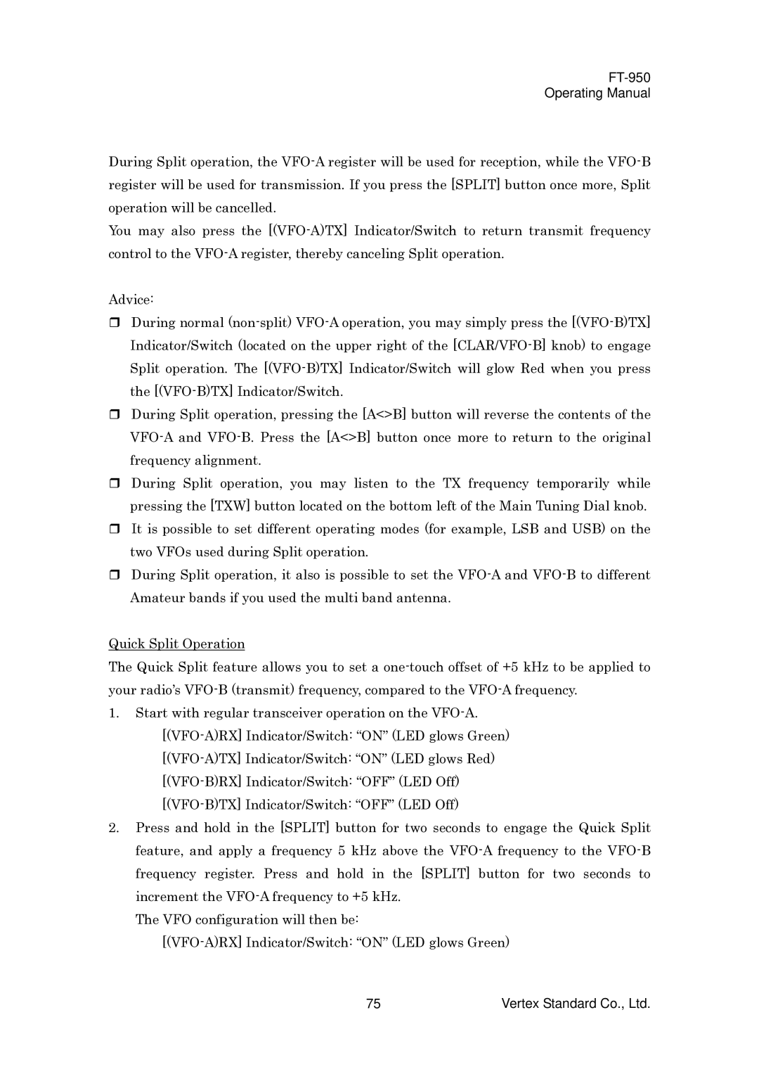 Vertex Standard manual FT-950 Operating Manual 