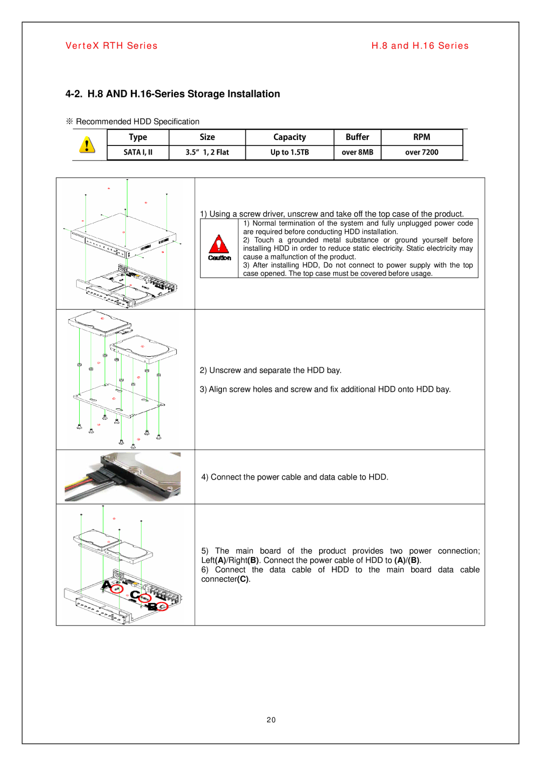 Vertex Standard manual H.8 and H.16-Series Storage Installation 