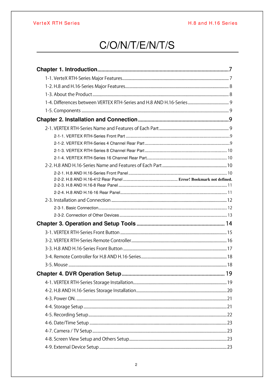 Vertex Standard H.16, H.8 manual Introduction, Installation and Connection, Operation and Setup Tools, DVR Operation Setup 