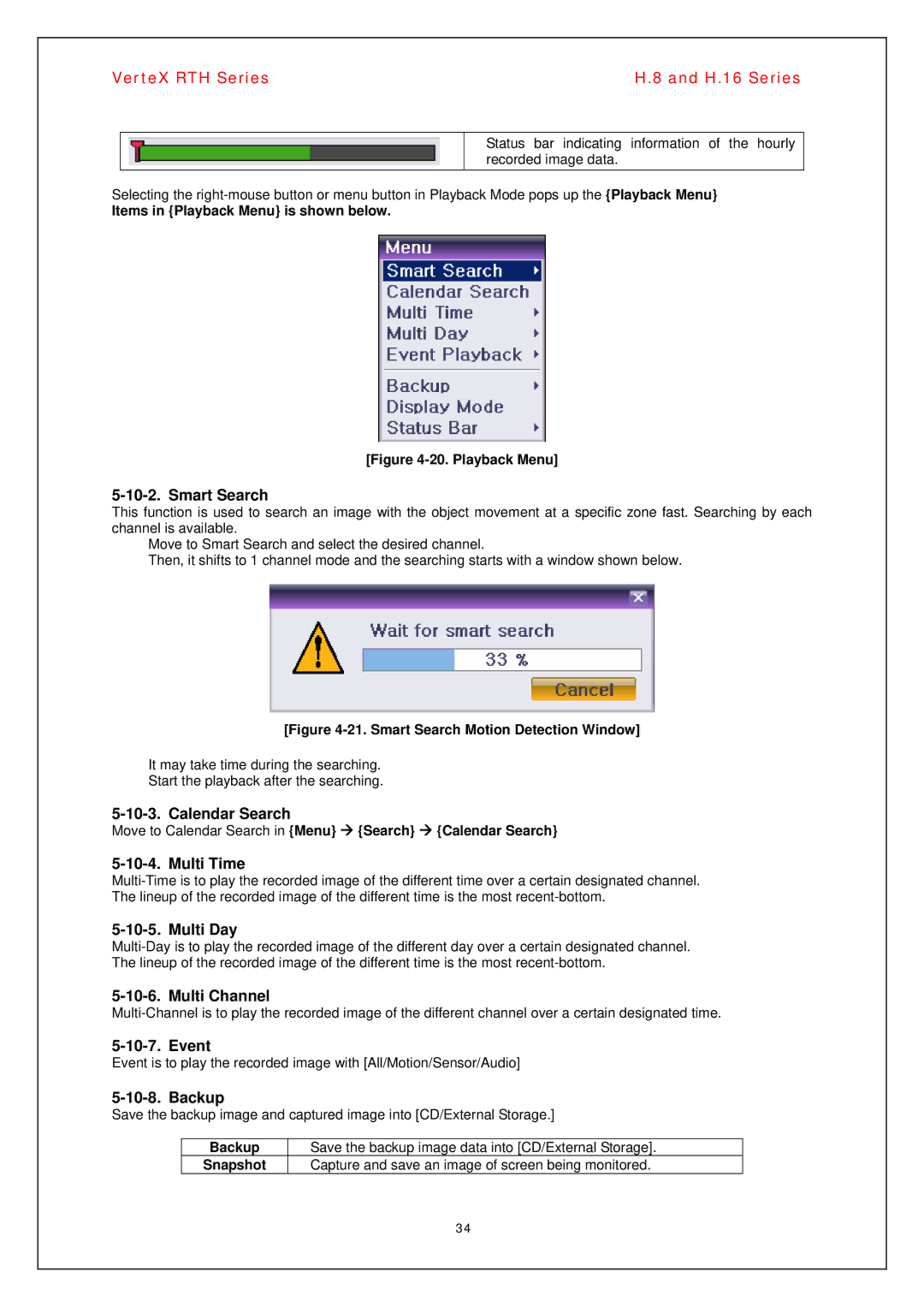 Vertex Standard H.16, H.8 manual Smart Search, Multi Time, Multi Day, Multi Channel, Backup 