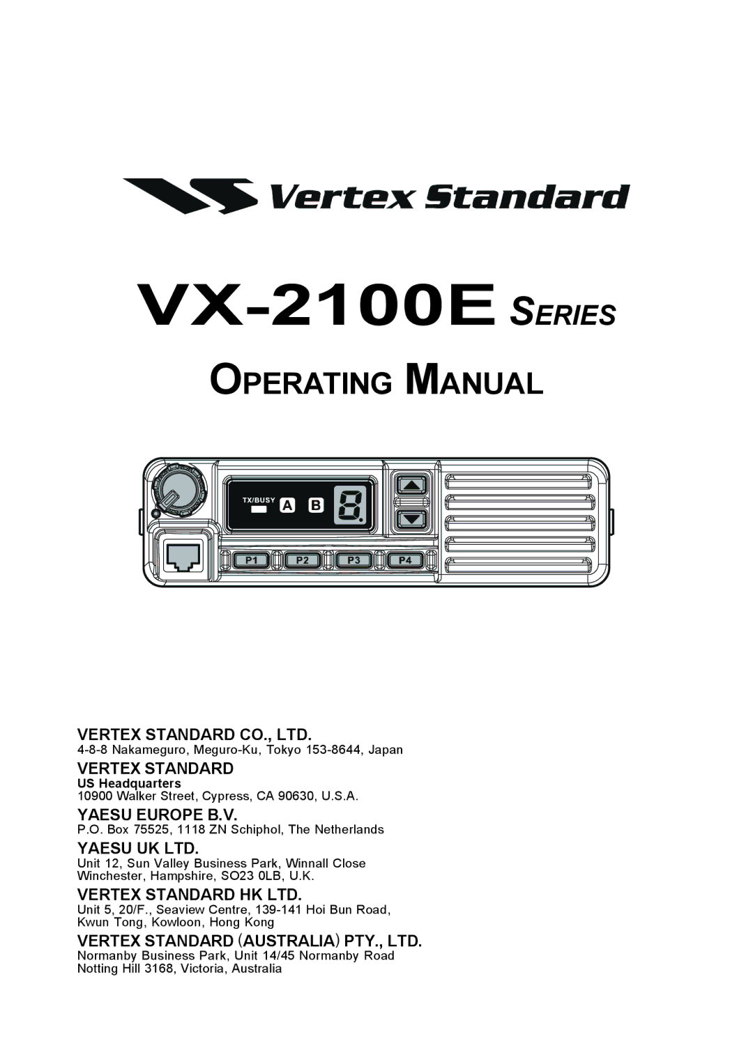 Vertex Standard manual VX-2100E Series 