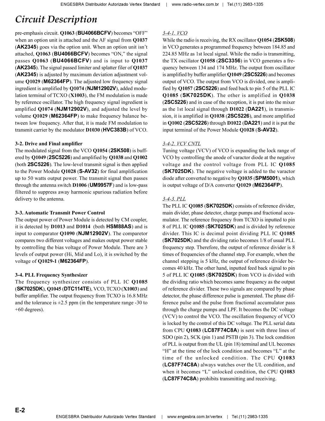 Vertex Standard VX-4200 service manual Circuit Description 