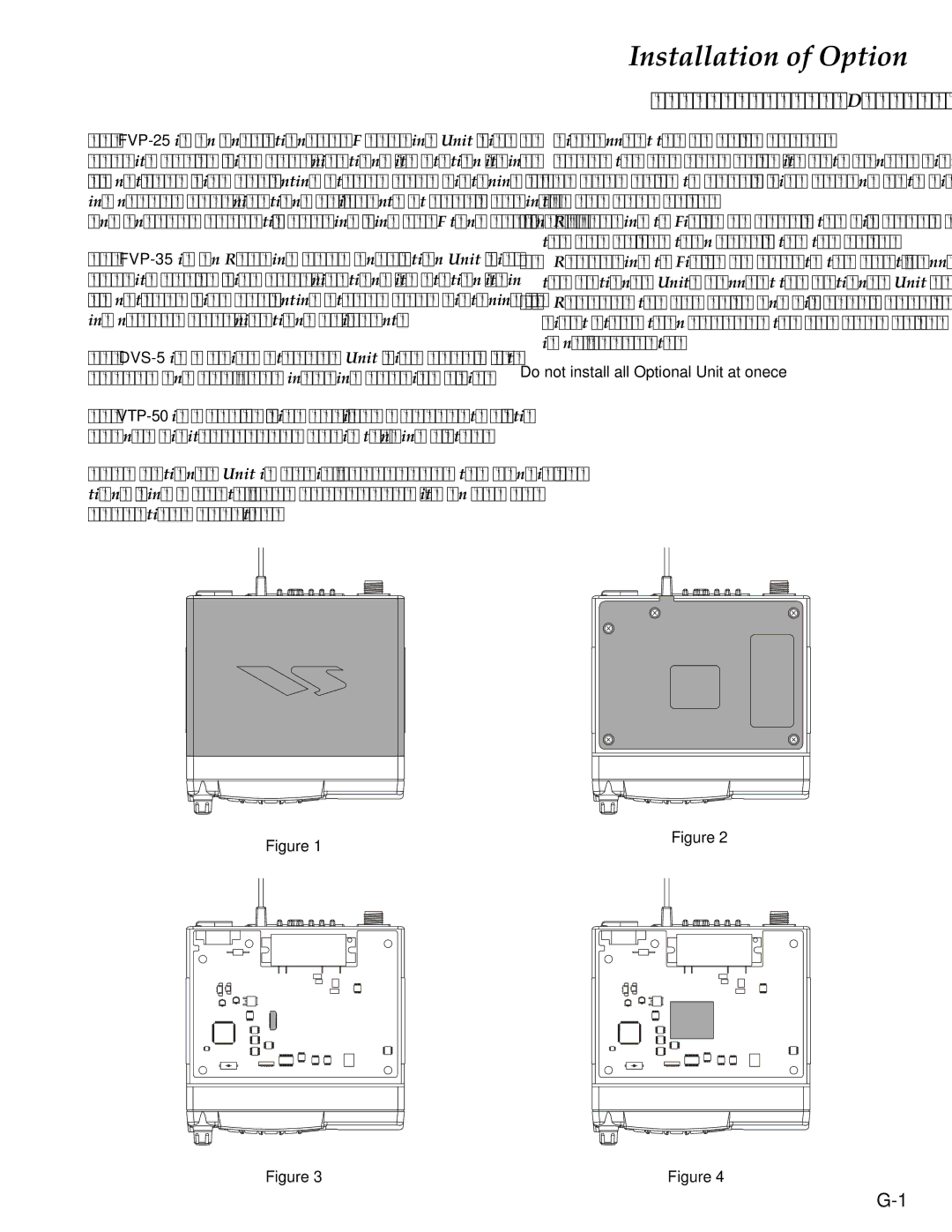 Vertex Standard VX-4200 service manual Installation of Option, FVP-25/FVP-35/DVS-5/VTP-50 