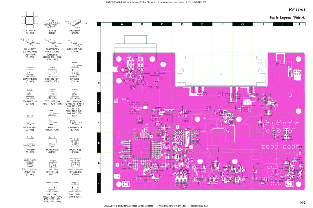 Vertex Standard VX-4200 service manual Parts Layout Side a 