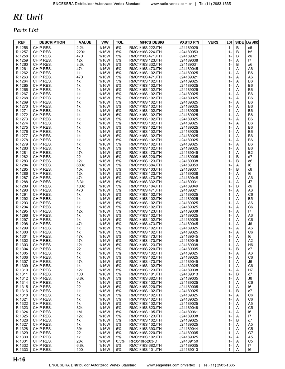 Vertex Standard VX-4200 service manual 1256 