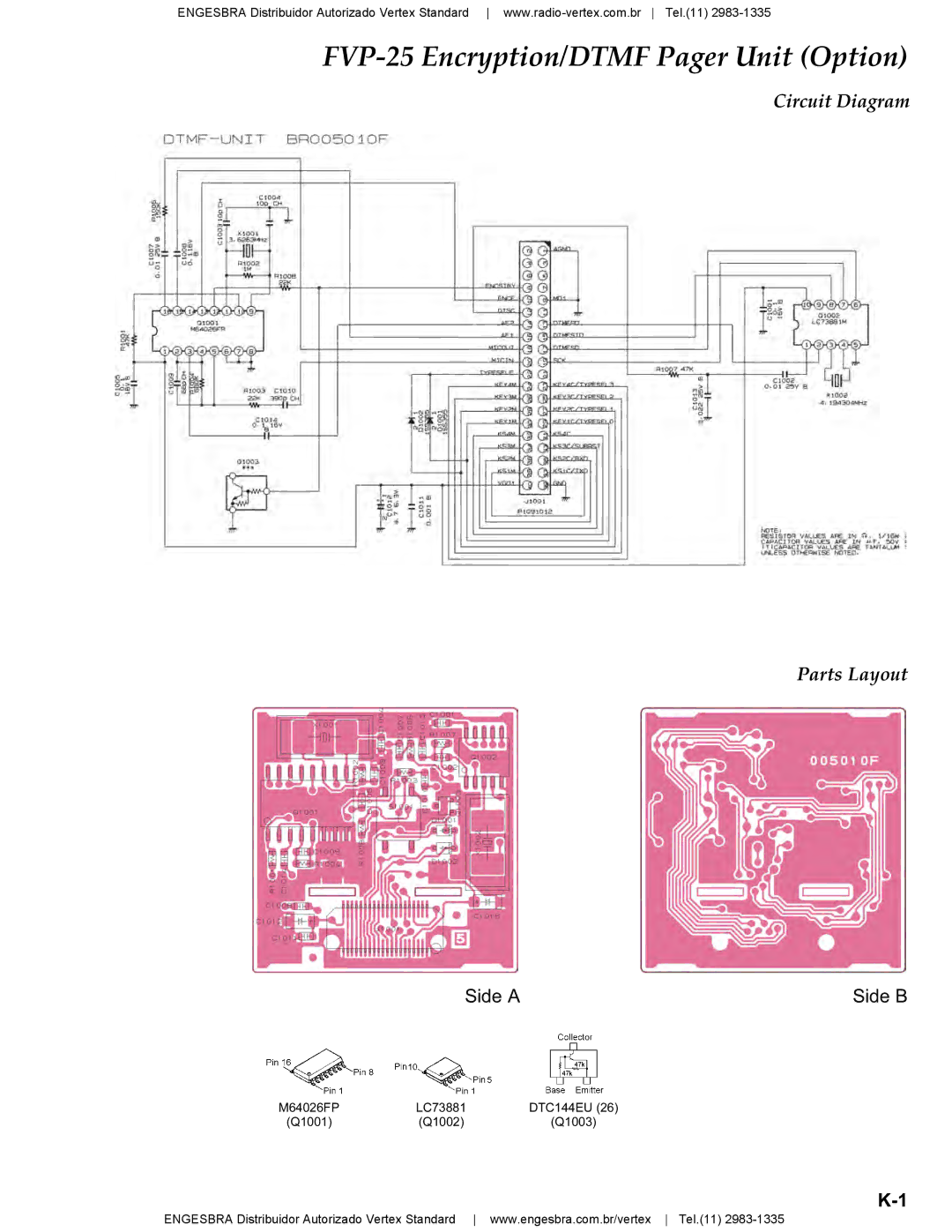 Vertex Standard VX-4200 service manual FVP-25 Encryption/DTMF Pager Unit Option 