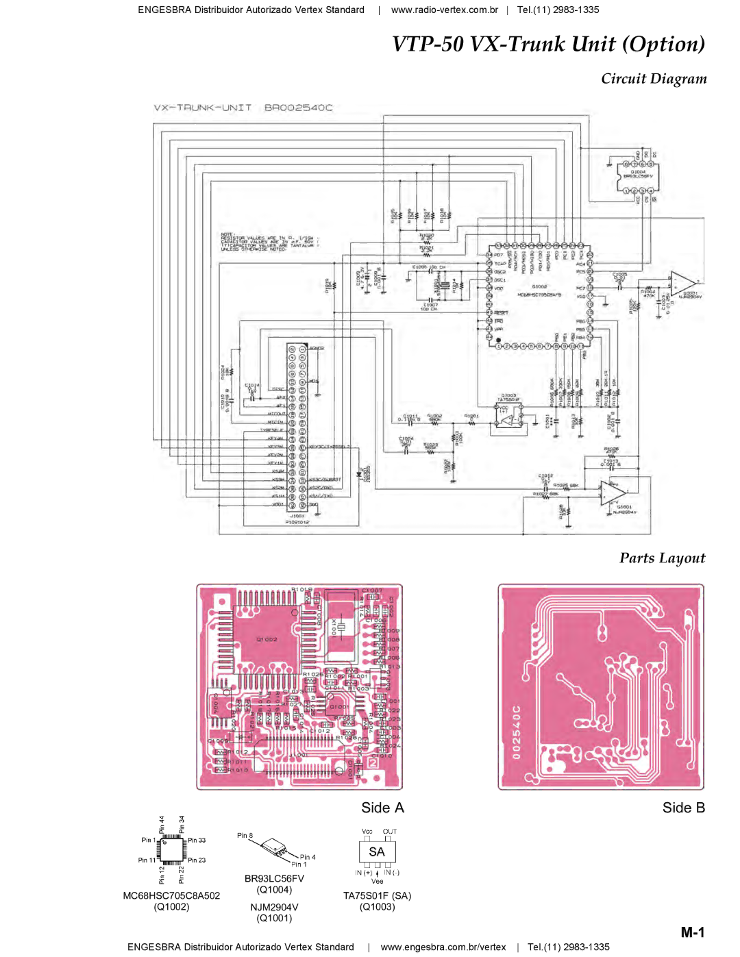 Vertex Standard VX-4200 service manual VTP-50 VX-Trunk Unit Option 