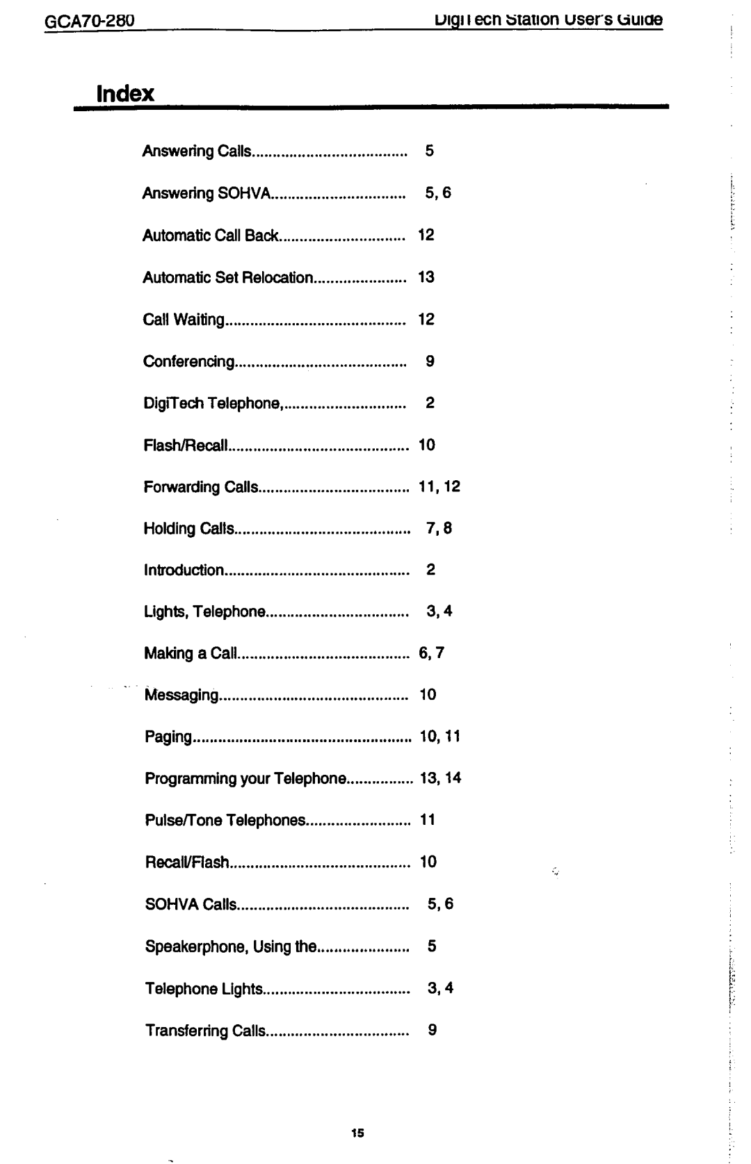 Vertical Communications 7714X, 7714s manual Index, Sohva 