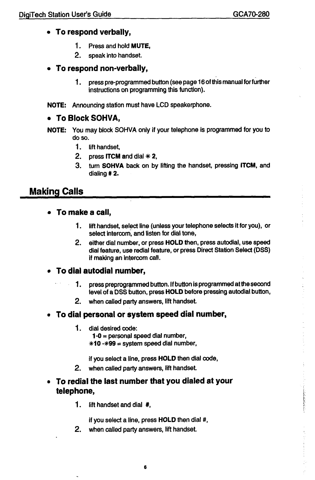 Vertical Communications 7714s, 7714X manual Making Calls 