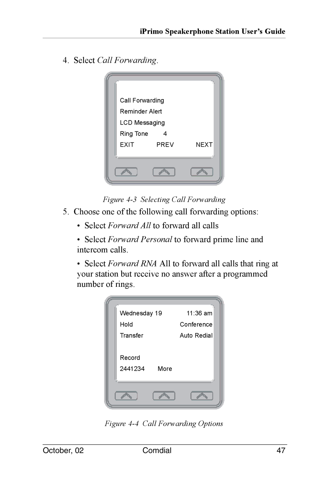 Vertical Communications 8012S manual Select Call Forwarding 