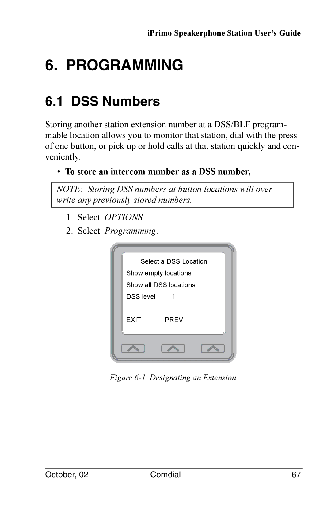 Vertical Communications 8012S manual DSS Numbers, To store an intercom number as a DSS number 